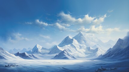 mountains in the snow