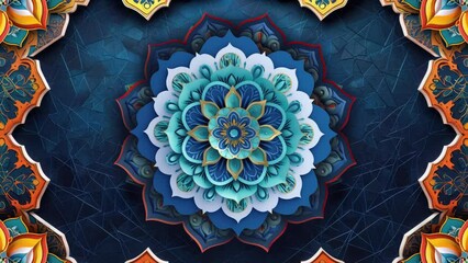 Captivating visuals with a full-color origami mandala overlay in 4k resolution. - Powered by Adobe