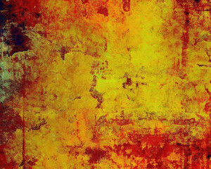 Yellow orange red grunge texture. Toned rough wall surface