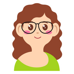 Beautiful and cute female face sticker,art illustration