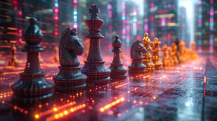 Chess board game concept of business ideas and competition and strategy ideas concep