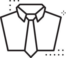 Uniform line icon, outline vector sign, linear style pictogram isolated on white. Shirt and tie symbol, logo illustration. Editable stroke.