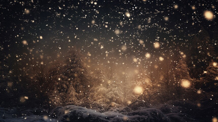 雪が降っている夜