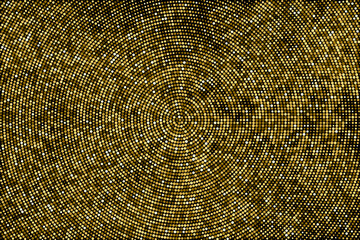 Gold Glitter Texture Backdrop. Explosion Of Golden Confetti. Abstract Circular Yellow Pattern. Pop Art Style Background. Vector Illustration.