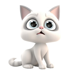 Obraz premium Cartoon cat PNG Cutout, Generative AI