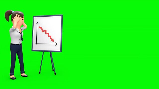 3D Female Entrepreneur Got Stressed After Seeing the Loss in Business