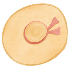 Beach Hat for Summer Escapade. Beach Element Transparent illustration.