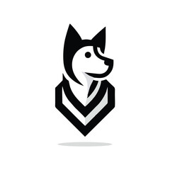 
simple dog logo icon black white