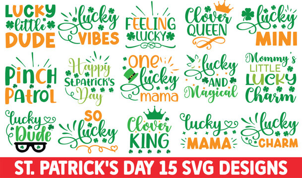 St. Patrick's Day SVG Cut Files Bundle -St Patrick's day SVG, St Patrick's Day Bundle SVG, Patrick's Day Bundle SVG, Lucky SVG Bundle