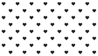 Valentines day pattern background with filled pixel art hearts. Outline, Vector illustration. flyers, invitation, posters, brochure, banner, In black and white