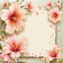 Naklejka premium Tropical Hibiscus Floral Invitation