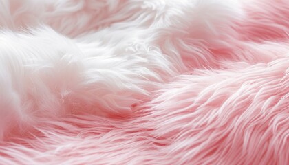 A close-up shot highlighting the intricate details of a white and pink teddy bear's fur, its plush texture inviting warmth and tenderness against an immaculate background