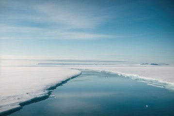 aerial view of the ice sea and clouds