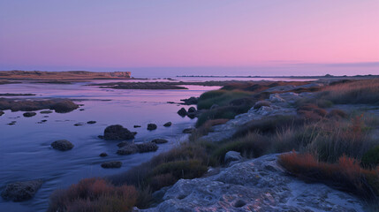 Cote Sauvage at Qiberon peninsula at dusk