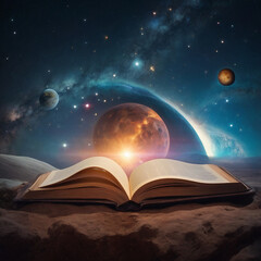 “Astronomical Almanac: Pages of Space and Magic” - obrazy, fototapety, plakaty