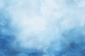 Abstract Ocean Dreamscape Acrylics and Monochromatic Ink Washes on Unprimed Canvas with White and Light Blue Accents in Dark Blue Hues