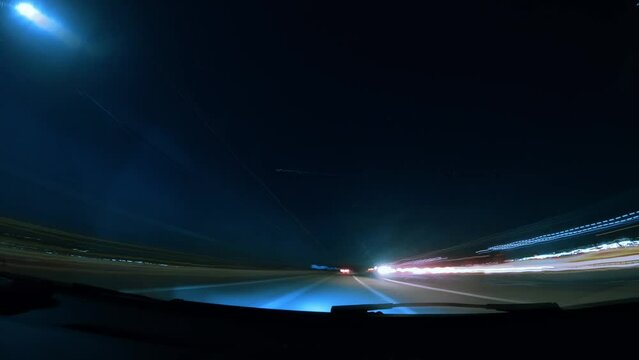 Video of the Cars driving at night on the motorway in uk P2