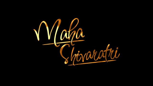 Maha Shivaratri Text Animation on Gold Color. Great for Maha Shivaratri Celebrations, for banner, social media feed wallpaper stories.