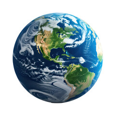Hyper-realistic image of planet Earth, isolated on transparency background PNG