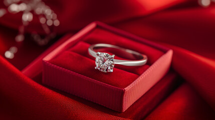Diamond ring with jewelry gift box