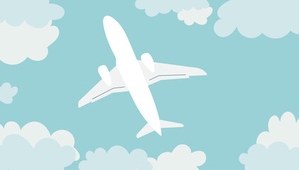 airplane view from below on a sky background vector