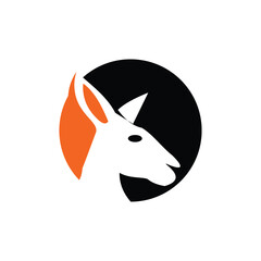 kangaroo logo design concept template