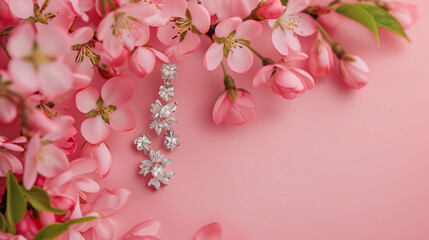 Earrings image on a pink background