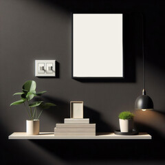 Minimalistic Poster Black style for mockup