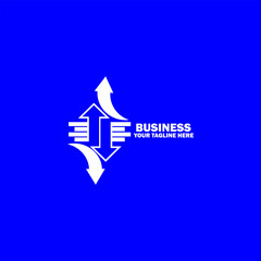 Abstract Initial Logo. White color isolated on Blue  Background.  Business Branding Logos. Flat Vector Logo Design Template Element icon.