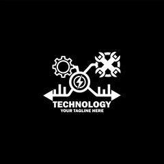 Abstract Initial Logo. White color isolated on Black  Background. Technology  Branding Logos. Flat Vector Logo Design Template Element icon.