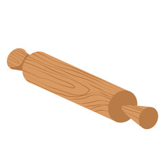 wooden rolling pin element for bakery design