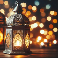 islamic lantern in the night 