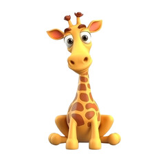 Cartoon Giraffe PNG Cutout, Generative AI
