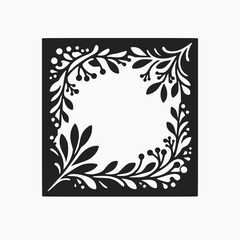 floral frame square vector isolated