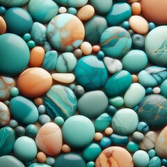 attractive teal and orange color stones background