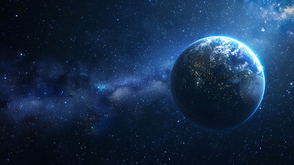 Obraz na płótnie Canvas Planet with milky way at night