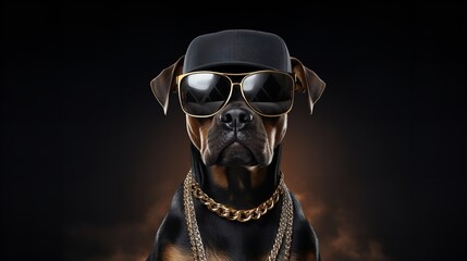 Funny Dog Posing as Hip-Hop or Rap Superstar - Canine Swagger

