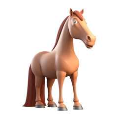 Cartoon Horse PNG Cutout, Generative AI