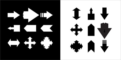 Illustration vector graphics a set of arrow icons