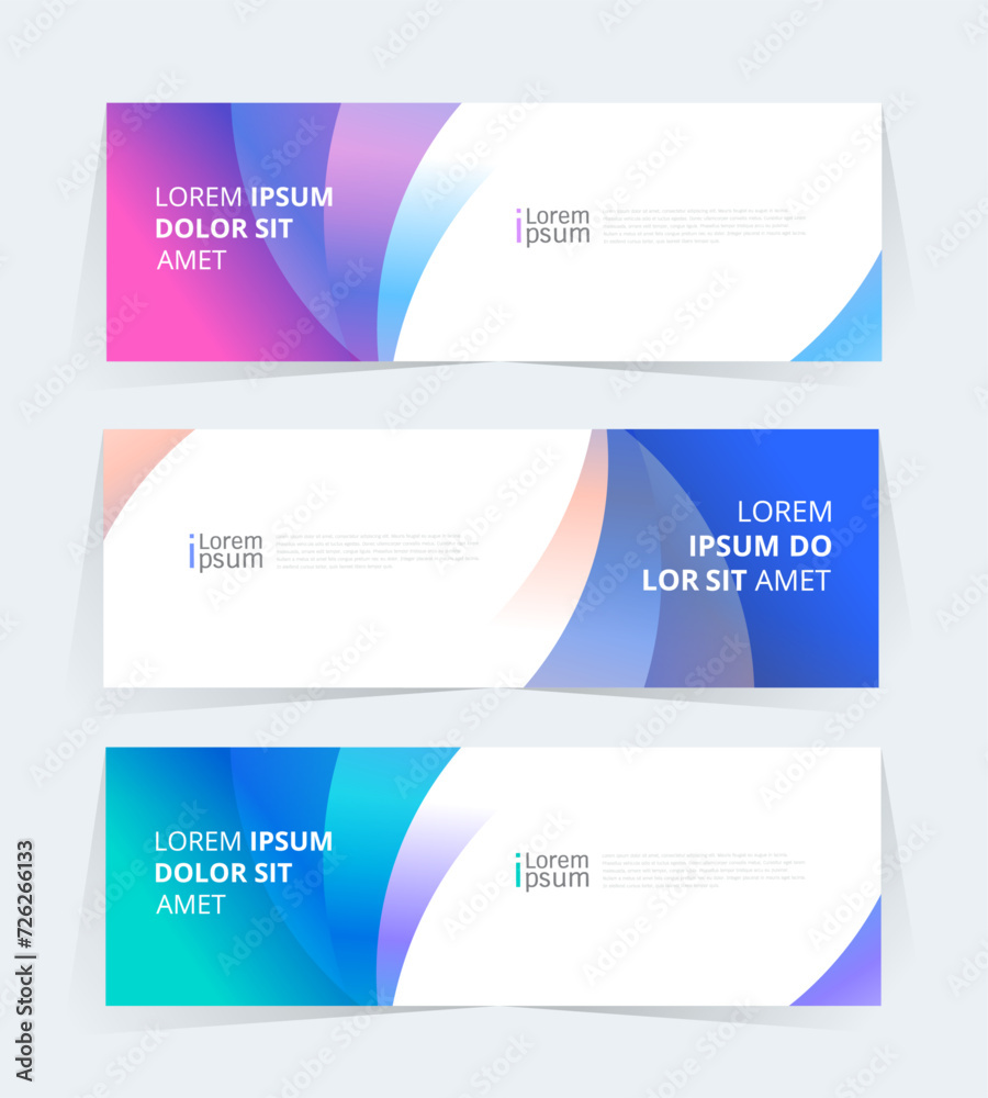 Sticker geometric banner design with vector presentation template.