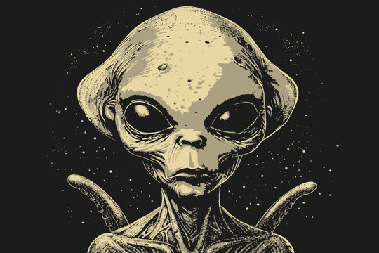 allien graphic vector for tshirt