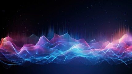 Voice pattern background, abstract banner with flowing particle design