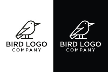 Bird logo simple black line hummingbird logo vector design