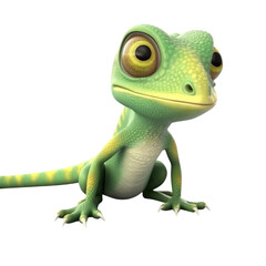 Cartoon Lizard PNG Cutout, Generative AI