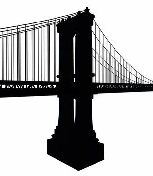 Silhouette mit der Manhattan Bridge in New York City