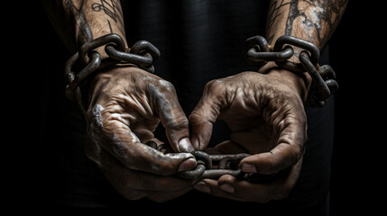 Fototapeta na wymiar Chained hands