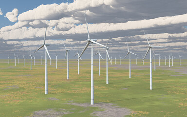 Windkraftanlagen in einer Landschaft - 726272903
