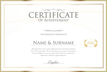 Certificate with golden seal and colorful design border