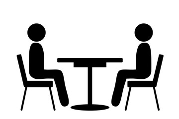 椅子に座って相談する二人の人物アイコン