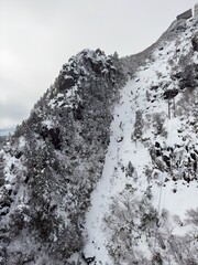 鈴鹿山脈御在所岳でバリエーションルートとなる本谷ルートにてアルピニストが挑む厳冬期の雪山登山